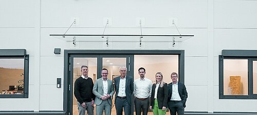 Bild mit den im Artikel erwähnten Personen. Von links nach rechts: Mario Schröder, Carsten Braun, Harald Zygan, Cornelius Berns, Lisa Schäfer und Ingo Dorsten
