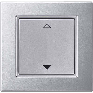 Schalter 55x55 2-Kanal Jalousie Merten aluminium